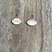 Handmade wood football cutouts in two DIY styles, ready for painting or crafting