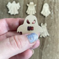 Handmade wood DIY ghost cutout available in 6 different styles for painting and crafting projects