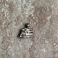 Handmade wooden book-shaped buttons for crafts, sewing, and scrapbooking projects