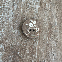 Handmade wood coffee mug buttons for crafts, sewing, and scrapbooking