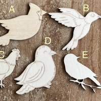 Handmade wooden DIY bird cutout in five unique styles, ready to paint or decorate