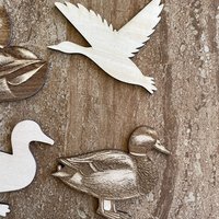 Handmade wooden DIY duck cutout in four unique styles, ready to paint or decorate