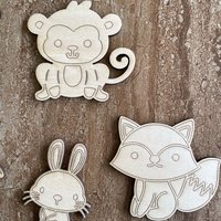 Handmade wooden DIY woodland animal cutout in five unique styles, ready to paint or decorate