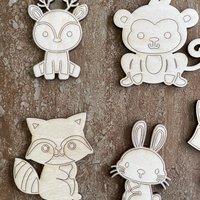 Handmade wooden DIY woodland animal cutout in five unique styles, ready to paint or decorate