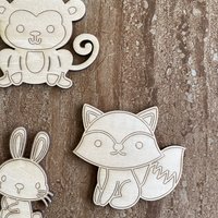 Handmade wooden DIY woodland animal cutout in five unique styles, ready to paint or decorate