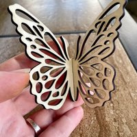 Handmade wooden DIY 3D butterfly cutout ready to paint or decorate