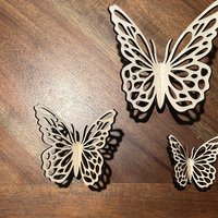 Handmade wooden DIY 3D butterfly cutout ready to paint or decorate
