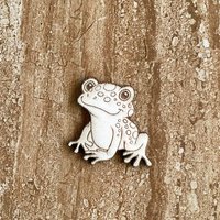 Handmade wooden DIY engraved frog cutout ready to paint or decorate