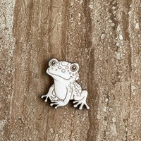 Handmade wooden DIY engraved frog cutout ready to paint or decorate