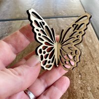Handmade wooden DIY 3D butterfly cutout ready to paint or decorate