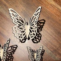 Handmade wooden DIY 3D butterfly cutout ready to paint or decorate
