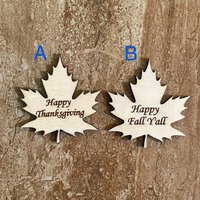 Handmade wooden DIY fall leaf cutout in two unique styles, ready for paint or decorating