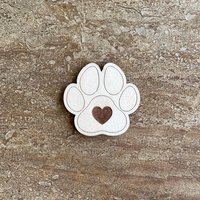 Handmade wooden DIY paw print cutout ready to paint or decorate