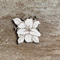 Handmade wooden DIY Lily flower cutout ready for paint or decorating