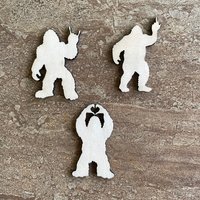 Handmade wooden DIY bigfoot cutout in three unique styles, ready to paint or decorate