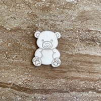 Handmade wooden DIY teddy bear cutout ready to paint or decorate