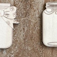 Handmade wooden DIY mason jar cutout in four unique styles, ready for paint or decorating