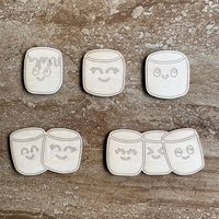 Handmade wooden DIY marshmallow cutout in five unique styles, ready for paint or decorating