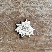 Handmade wooden DIY poinsettia cutout ready for paint or decorating
