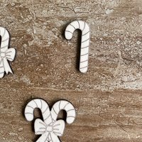 Handmade wooden DIY Candy cane cutout in three unique styles, ready for paint or decorating