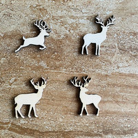 Handmade wooden DIY deer cutout in four unique styles, ready to paint or decorate