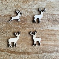 Handmade wooden DIY deer cutout in four unique styles, ready to paint or decorate