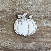 Handmade wooden DIY pumpkin cutout ready for paint or decorating