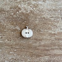 Handmade wooden pumpkin-shaped buttons for crafts, sewing, and scrapbooking