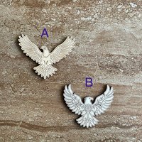 Handmade wooden DIY eagle cutout in two unique styles, ready to paint or decorate