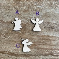Handmade wooden DIY angel cutout in three unique styles, ready for paint or decorating