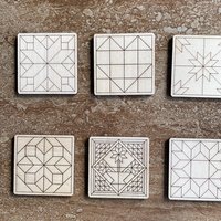 Handmade wooden DIY barn quilt cutout in six unique styles, ready for paint or decorating