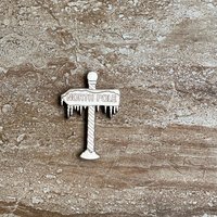 Handmade wooden DIY north pole sign cutout ready for paint or decorating