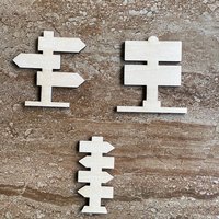 Handmade wooden DIY sign cutout in three unique styles, ready for paint or decorating