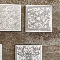 Handmade wooden DIY barn quilt cutout in five unique styles, ready for paint or decorating