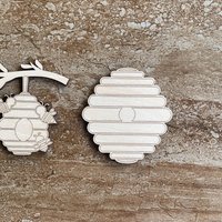 Handmade wooden DIY beehive cutout in two unique styles, ready to paint or decorate