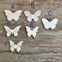 Handmade wooden DIY butterfly cutout in six unique styles, ready to paint or decorate