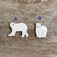 Handmade wooden DIY polar bear cutout in two unique styles, ready to paint or decorate