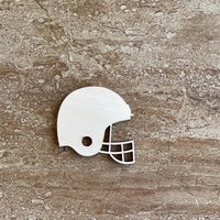 Handmade wooden DIY football helmet cutout ready for paint or decorating