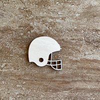Handmade wooden DIY football helmet cutout ready for paint or decorating