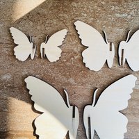 Handmade wooden DIY 3D butterfly cutout ready to paint or decorate