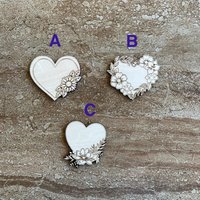 Handmade wooden DIY Valentine heart cutout in three unique styles, ready for paint or decorating