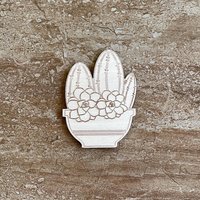 Handmade wooden DIY cactus cutout ready for paint or decorating