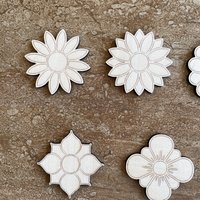 Handmade wooden DIY flower cutout in five unique styles, ready for paint or decorating