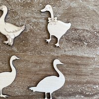 Handmade wooden DIY goose cutout in four unique styles, ready to paint or decorate