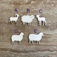 Handmade wooden DIY sheep cutout in five unique styles, ready to paint or decorate
