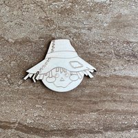 Handmade wooden DIY scarecrow cutout ready for paint or decorating