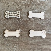 Handmade wooden DIY dog bone cutout in four unique styles, ready to paint or decorate