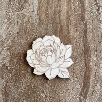 Handmade wooden DIY peony cutout ready for paint or decorating