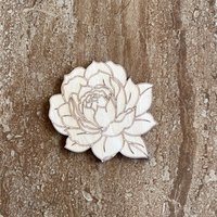 Handmade wooden DIY peony cutout ready for paint or decorating