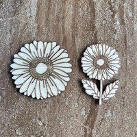 Handmade wooden DIY Gerbera daisy cutout in two unique styles, ready for paint or decorating